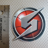 3" Brushed Aluminum S-Logo Sticker