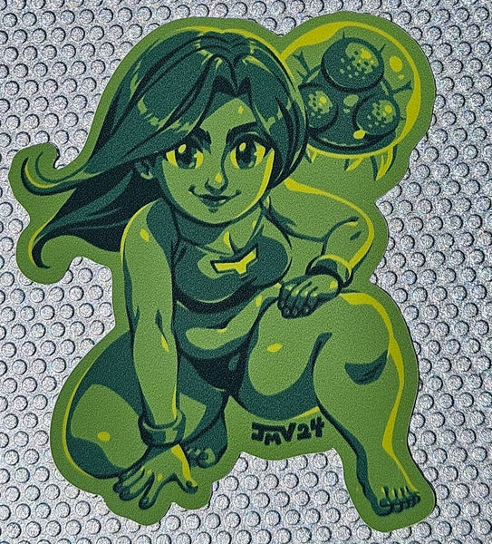 SUITLESS GREEN Chibi Hunter 3.5 inch sticker