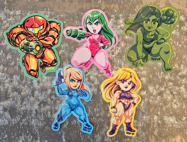 Chibi Hunters - SET OF 5 3.5 inch stickers