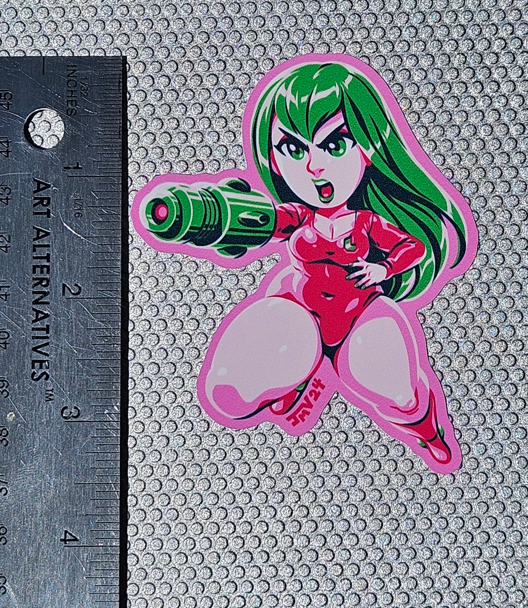 SUITLESS PINK Chibi Hunter 3.5 inch sticker – Metroid Database