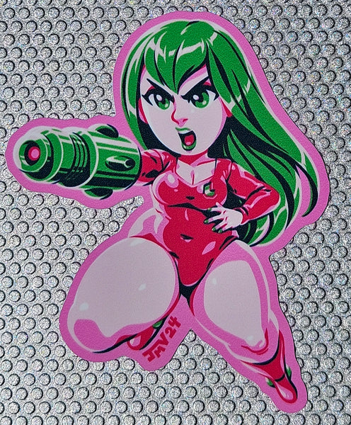 SUITLESS PINK Chibi Hunter 3.5 inch sticker