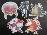 MDb Bestiary: 5" Bosses - Clear Stickers 5-Pack