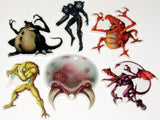 MDb Bestiary: Mini-bosses, 2.5" Clear Stickers 6-pack